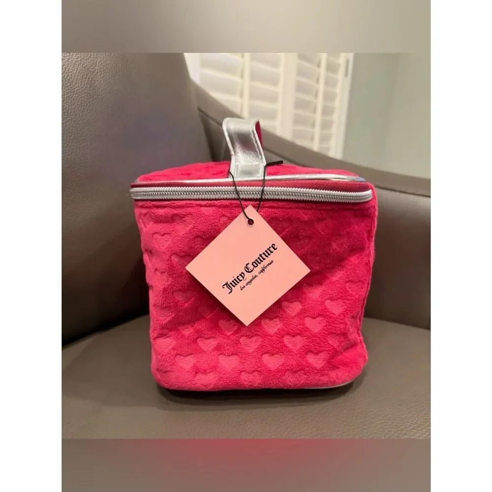 Juicy Couture Pink Quilted Heart Cosmetic Case